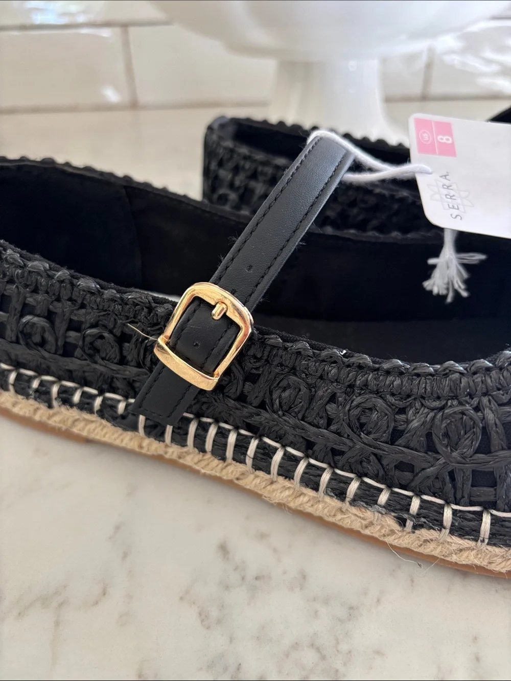 Serra Ladies black Espadrille Flat new 🆕